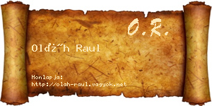 Oláh Raul névjegykártya