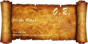 Oláh Raul névjegykártya